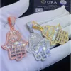 Fashion Hip Hop Jewelry Classical Hamsa Handhänge Match Moissanite Tennis Necklace VVS Diamond Pendant