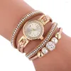 Horloges Dames quartz horloge Meerlaagse kristallen armband voor feestreizen