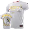 Vszap-Camiseta de algodón transpirable para hombre, estilo boxeo tailandés, Lotus, manga corta, deporte de combate MMA, artes marciales, Camping, cuello redondo