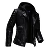 Fashion Red Jacket Men 's PU Leather Hooded Jacket Personality Motorcycle Jacket Large Size Fashion Men' S Clothing 240108