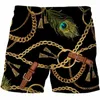 Shorts pour hommes Luxueux Est Chaîne de fer 3D Imprimer Mode Hommes / Femmes Été Harajuku Hip Hop Loisirs Plage Drop