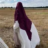 Abbigliamento etnico Ramadan Donna Musulmana Khimar Tre strati Volant Hijab Dubai Turchia Arabo Donna Turbante Copricapo islamico Scrafs Preghiera