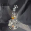 8 "Bubbler Yağı 14mm Yüksek Seviyeli El Yapımı Cam Sigara Sigara Ters Yollu Su Borusu Mükemmel Renk Eşleştirme Desteği Özelleştirme, Çoklu Renk Mevcut