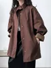 Women's Trench Coats SuperAen High-end Elegant Stand Up Collar Coat For Women Japan Style Oversize And Jackets