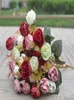 Silk Rose Flower Bunch 30cm1181 cali Peony Bridal Buquet Wedding Party Centerpiece Dekoracja domu sztuczny kwiat Headsbu9441613