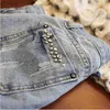 Shorts pour femme Clobee 2022 été femmes diamant perles denim shorts 2022 dames jeans shorts mori fille shorts chauds court Feminino YQ240108