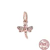 925 Silver Rose Gold Plated Glittering Claw Print och Butterfly Charm Pärlor Lämpliga för Pan -armband, smyckespresenter, gratis frakt