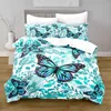 Bettwäsche-Sets Schöner bunter Schmetterling Bettbezug Kawaii Niedliche Tierdecke mit Kissenbezug für Mädchen Kinder Tröster