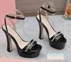 Well-known designer Sandals Silver Diamond embellished platform high-heeled shoes wear a star red carpet must-have fashion