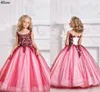 Blush Pink Tulle Flower Girl Dresses Ball Gown Toddler Little Girls Pageant Party Gowns spets o-hals golvlängd barn bröllop födelsedag första nattvardsklänning kl3176