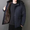 Giacche da uomo Parka da uomo Giacca a vento da esterno Giacca invernale Imbottita in cotone Spessore caldo Parka maschile Fodera in cashmere Cappotto staccabile