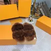 Designer Luxury Womens Bom Dia Flat Mules PASEO Pool Pillow Comfort Slide Brown Logo Mink Furr With Box Best quality