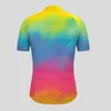 Jaquetas de corrida Tie Dye Fade Man Ciclismo Jersey Manga Curta Verão Bicicleta Camisa Desgaste Mountain Road Roupas Respirável MTB Roupas