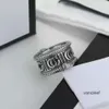 Designer Love Ring Femmes Amant Style De Luxe Argent Rétro Couleur Bagues De Fiançailles G Lettre Bijoux De Mode Homme et Dame Cadeaux De Fête236D