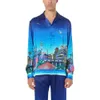 Casablanca Urban Lazy Silk Shirts Loose Fitting Tops Casual Designer Button Up Mens Beach Shirt