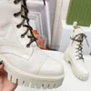 2024SS Yeni Sonbahar ve Kış En İyi Marka Kadın Tasarımcısı G Quilted Lace Up Boots Siyah Botlar Martin Botlar Uzun Kollu Botlar Deri Botlar35-41