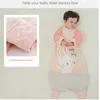 Sacs de couchage en coton bébé unisexe bébé sac de couchage détachable manches longues chaud lapin couverture enfants pyjamas pour enfants lit 240108