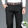 2023 Bahar Erkekler Bambu Fiber Sıradan Pantolon Klasik Stil İş Moda Haki Streç Pamuk Pantolon Erkek Marka Giysileri 240108
