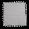 D003 Pañuelos de encaje de algodón premium blanco de 100 piezas pañuelos de crochet en blanco para mujeres/señoras regalo de boda 240108