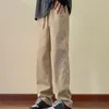 Pantaloni da uomo Pantaloni ergonomici da uomo casual Pantaloni cargo elastici in stile giapponese con tasche spesse e larghe streetwear per l'inverno