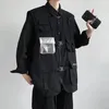 Gilet da uomo giapponese retrò multi tasche design casual bello carico estivo harajuku abbigliamento senza maniche adolescenti streetwear hip hop 240108