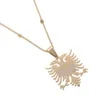 Pendant Necklaces Stainless Steel Albania Gold Color Hawk Silver Eagle Pendants Ethnic Women Men Chain Jewelry Gifts