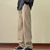 Pantaloni da uomo Pantaloni ergonomici da uomo casual Pantaloni cargo elastici in stile giapponese con tasche spesse e larghe streetwear per l'inverno