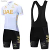 Cycling Jersey Sets New White UAE Cycling Set Men's Cycling Team Jersey Bike Shorts 20D Pants Ropa Ciclismo Maillot Bicycle Clothing UniformL240108