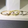 Designer-Armband, 3 Farben, Damen-Armreif, 18 Karat vergoldet, Titanstahl, Multi-Style, Damen-Geometrie-Armreifen mit Stein, vielseitiger Armreif, kein Stein, Armreifen-Set, Geschenk