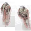 Scarves 2024 Spring Summer Winter Women Stylish Long Print Cotton Scarf Wrap American Style Ladies Shawl Outdoor Large Silk