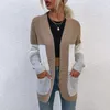 2024 designer de malha cardigan feminino primavera manga longa tricô camisola jaqueta casual solto retalhos outerwear em massa roupas por atacado 10519