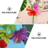장식용 꽃 72pcs 시뮬레이션 꽃 하와이 장식 가짜 히비스티 장식품 (임의의 색상)