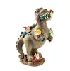 Dinozaur ogrodowy jedzące gnome posągi na zewnątrz zabawne figurki żywicy wystrój rzeźby do patio trawnika ornament 1pc 240108