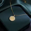 Designers Jewels Vivienne Empress Dowager Saturn Necklace Women's Round Card Coin Pendant Personligt guldmynt