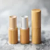 Uppsättningar 5 Pack tomt läppstiftrör trä bambu läpp stickbehållare tom läppbalsam rör för diy makeup reser parfym