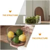 Geschirr-Sets Cabilock Home Decor Glas Obstschale Japanischer Stil Salatbehälter Snack Desserthalter Holzsockel Küche Drop Deli Otpft
