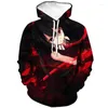 Mäns hoodies 2024 Fashion Anime Style Akame GA Kill! 3D -utskrift unisex höst trendig huva tröja hiphop pullover hoodie