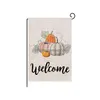 Bannerflaggor Thanksgiving Pumpkin Burlap Garden Flag Fall Welcome Pumpkins Harvest Yard Outdoor Decoration Drop Delivery Home Festiv Dhizg