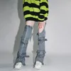 Mode Femmes Jambières Genou-Longueur Boucle Denim Leggings Élégant Jean Pied Chaussettes Pour Lady Blue Club Street Style S-XL 240108