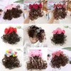 Accessoires de cheveux 2pcs Clip pour enfants Style chinois Hanfu Couvre-chef Femme Perruque Gland Carte Bébé