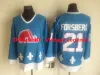 CCM Vintage Quebec Nordiques hockeyshirt 19 Joe Sakic 13 Mats Sundin 21 Forsberg 10 Guy Lafleur 16 MICHEL GOULET 26 Peter Stasy Wh