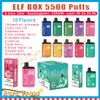 Elf Box 5500 Puffs Disposable Vape Pen 13ml Pre filled Pod Mesh Coil Puffs 5500 E Cigarette Rechargeable Air Conditioning 0% 2% 3% 5%