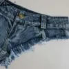 شورتات المرأة Ladiguard 2022 جديد مثير Thong Denim Shorts الموضة الممزقة الجينز القصير سراويل الصيف السيدات الزر الزر Zipper Hotpants yq240108