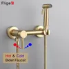 Fliger Gold Bidet Faucet Stainless Steenles Stainles Shower for Bathroom Cold Water Mixer Shower Sprayerヘッドタップトイレ240108