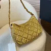 Womens Designer Metical Hobo Croissant Underarm Bags Gold Metal Hardware Matelasse Chain Axel Purse Classic Mini Diamond Lattice Luxury Handbags 23x13cm