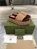 Designer Luxury Platform Multicolor angelina Men Signature Platform Beige Jacquard Canvas Slide Sandals Flip Flop Slipper With Box Dust Bag