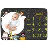 Blankets Swaddling Baby Monthly Record Growth Milestone Blanket Born Soft Flannel Pography Props For Creative Background Cloth Drop De Otjdy