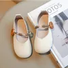 Barn Mary Janes British Style Två färger Vintage 23-36 Little Girl's Leather Shoes All-Mtach School Kids Flats Elegant Chic 240108