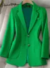 Jacken Yitimuceng Grüne Blazer für Frauen Neue Langarm Einreiher Koreanische Mode Schlanke Anzüge Jacke Büro Damen Casual Mäntel