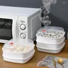 Caldeiras duplas, forno de micro-ondas a vapor de plástico de 1/2 camadas com tampa, panelas domésticas, pães cozidos no vapor, ferramenta de cozinha